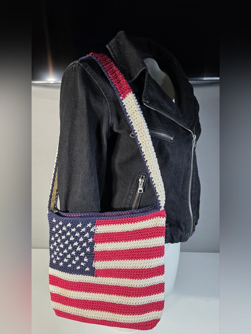 The SAK USA American Flag Crochet Shoulder Bag - Red, White & Blue